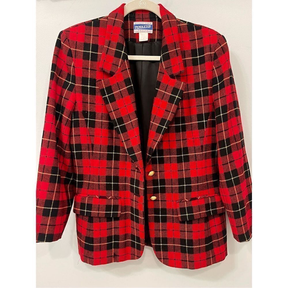 Vintage Pendleton plaid wool blazer - Picture 3 of 10